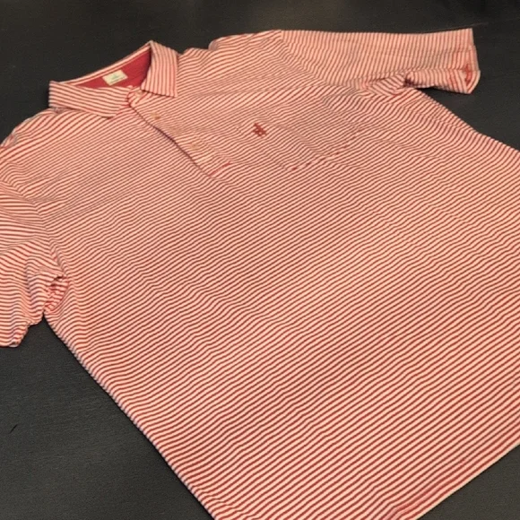 johnnie-O Crimson and White Striped Polo - Picture 4 of 5